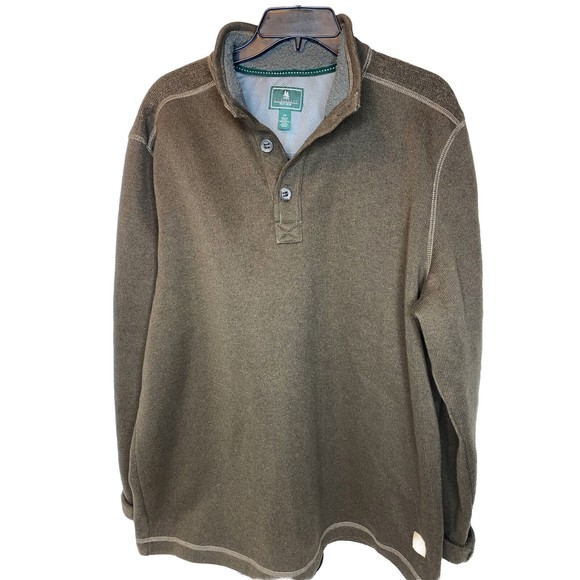 GH Bass & Co Men's Long Sleeve Sweater Fleece Pullover Brown Size LG - Picture 1 of 15